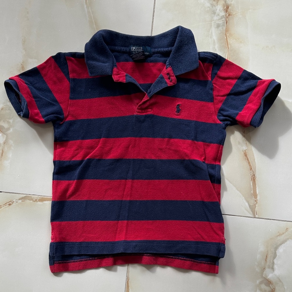 Polo by Ralph Lauren Kids Navy and Red Striped Polo